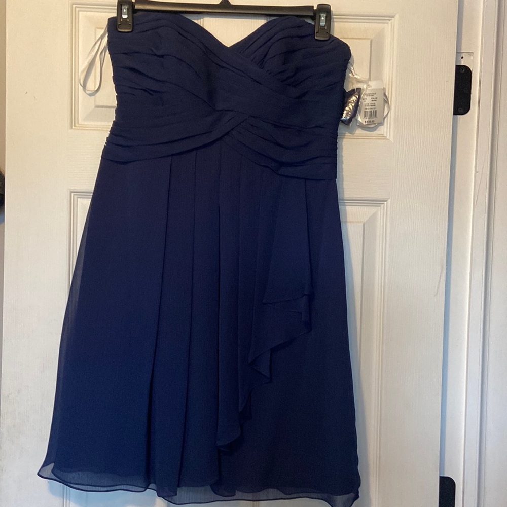 Navy blue convertible dress (comes with straps)